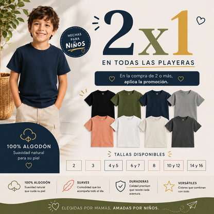 Playera Para Niño 100% Algodón.